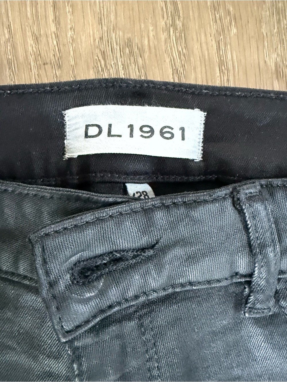 DL1961 Black Coated Cropped Denim Jeans